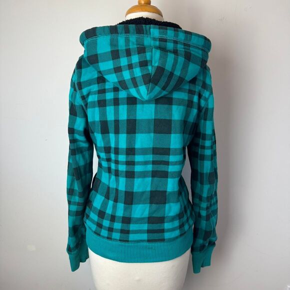 Aéropostale vintage y2k green plaid zip up hoodie - Picture 4 of 7